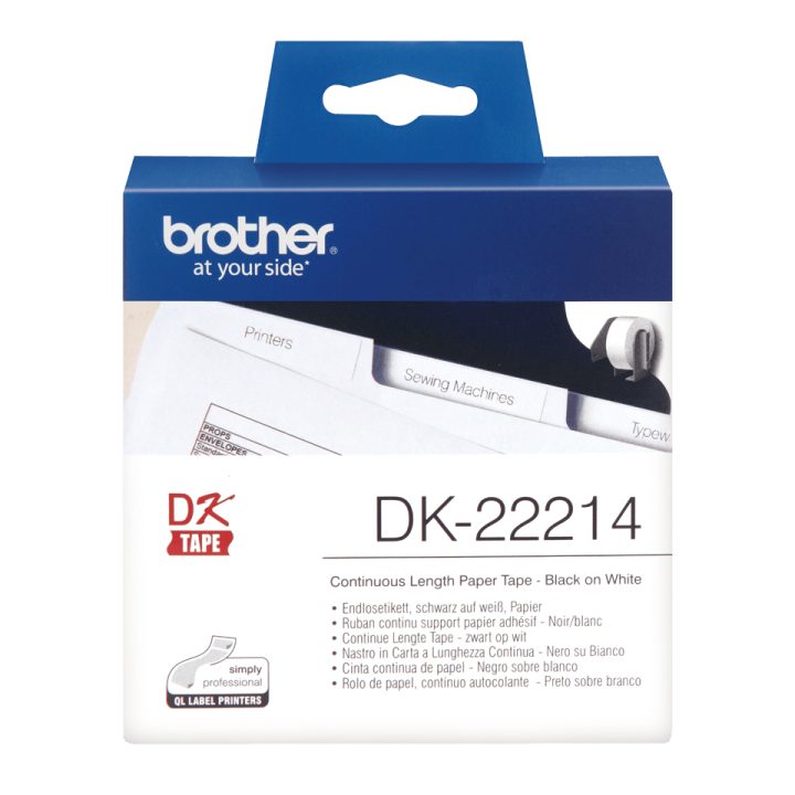 Brother DK-22214 Label Printer Tape Black on White