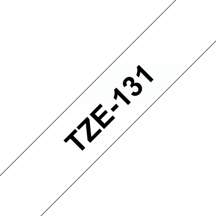 Brother TZE-131 Label Printer Tape Black on Transparent