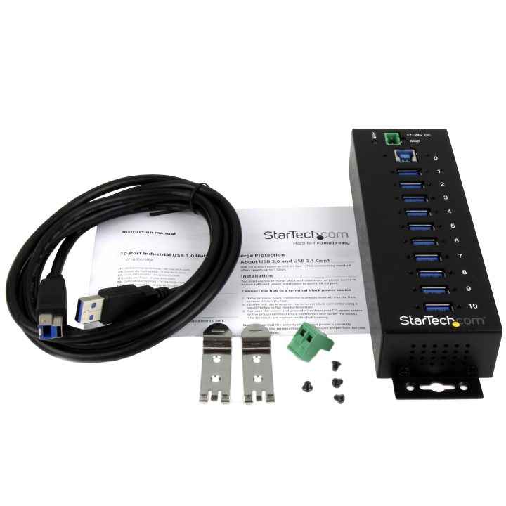 StarTech.com Hub Industrial de 10 Portas USB 3.0 - 5Gbps -…
