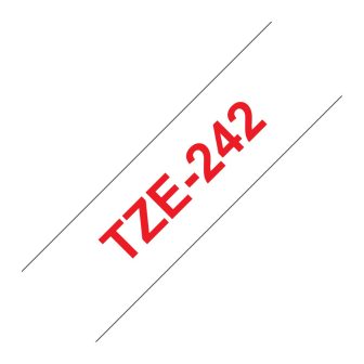 Brother TZE-242 cinta para impresora de etiquetas Rojo sobre blanco