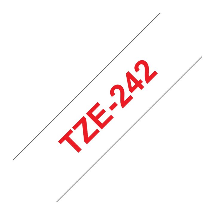 Brother TZE-242 Label Printer Tape Red on White