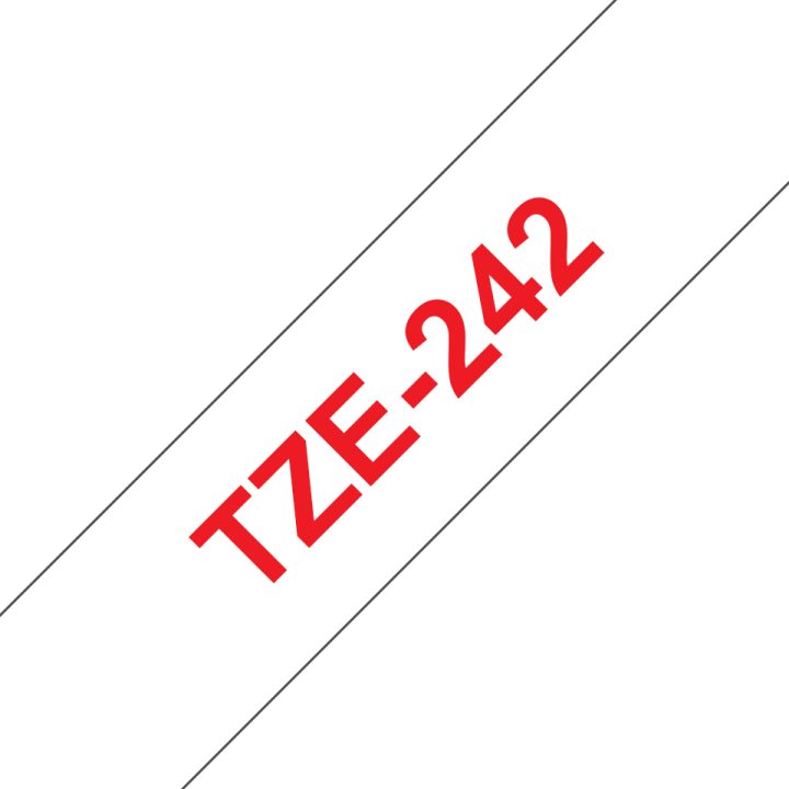Brother TZE-242 Label Printer Tape Red on White