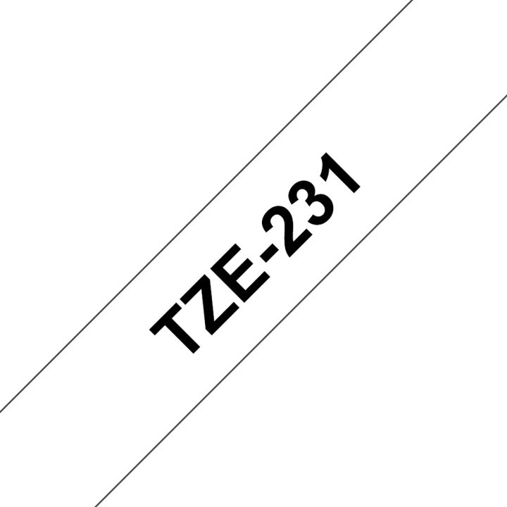 Brother TZE-231 fita para impressora de etiquetas Preto sobre branco