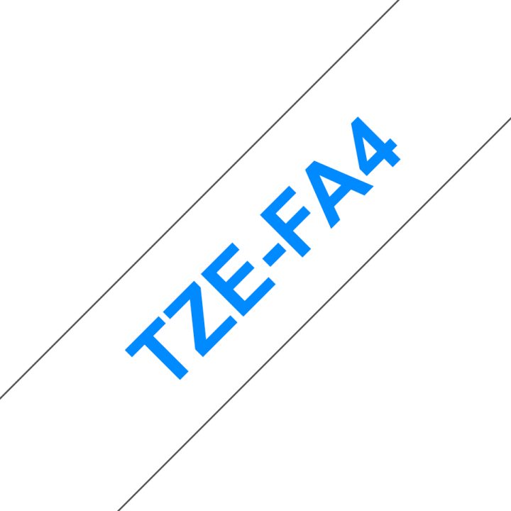 Brother TZE-FA4 Label Printer Tape Blue on White