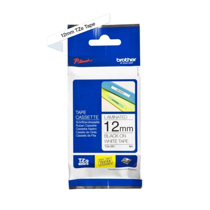 Brother TZE-231 Label Printer Tape Black on White