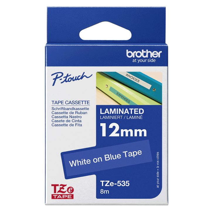 Brother TZE-535 Label Printer Tape White on Blue