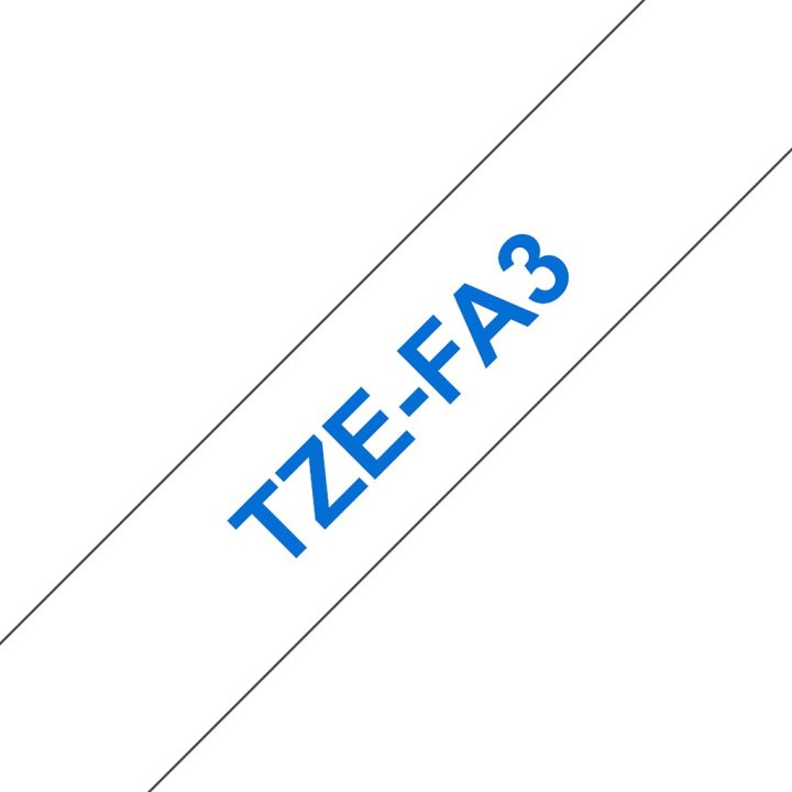 Brother TZE-FA3 Blue on White Label Printer Tape
