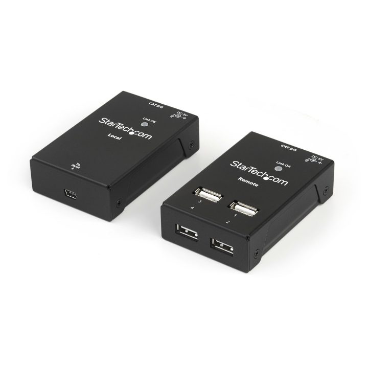 StarTech.com 4-Port USB 2.0 Extender over Cat5 or Cat6 Cable -…