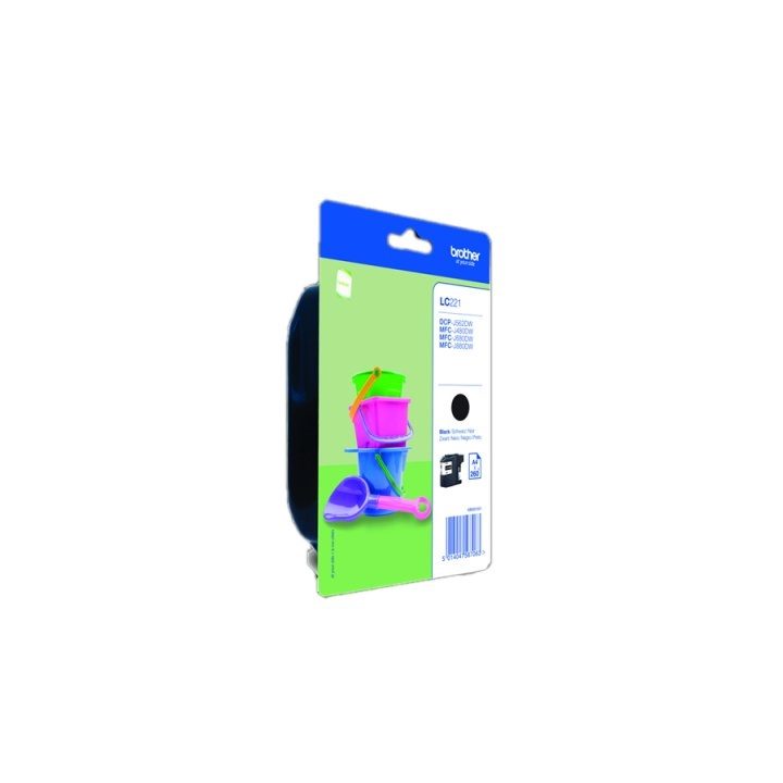 Brother LC221BKBP cartucho de tinta 1 peça(s) Original Rendimento…