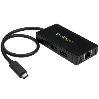 StarTech.com Concentrador USB 3.0 de 3 Puertos con USB-C y Ethernet…