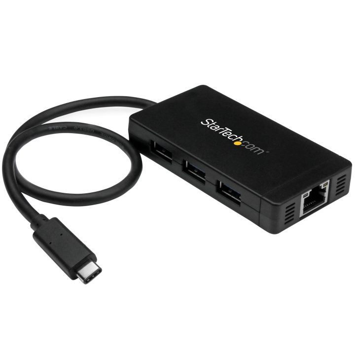 StarTech.com Hub USB 3.0 de 3 Portas com USB-C e Ethernet Gigabit -…