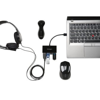 Kensington Hub USB 3.0 de quatro portas UH4000: preto