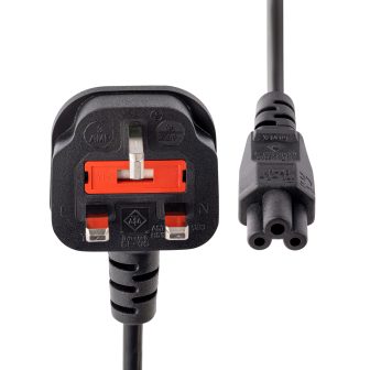 StarTech.com 1m Laptop Power Cable, BS1363 Plug to C5, 2.5A 250V…