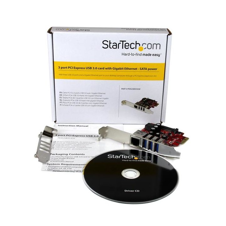 StarTech.com Gigabit Ethernet Network Adapter Card with 3-Port USB…