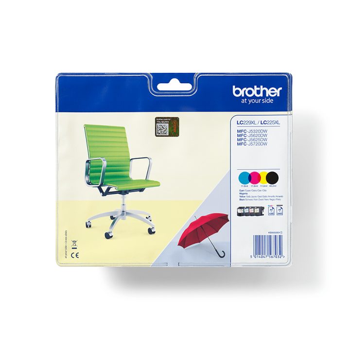 Brother LC-229XLVALBP ink cartridge 4 piece(s) Original Black, Cyan…