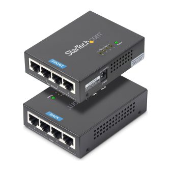 StarTech.com 4-Port Gigabit RJ45 Wall-Mount PoE Power over Ethernet…