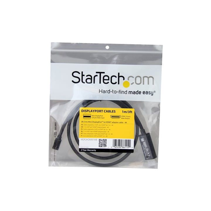 StarTech.com Mini DisplayPort to HDMI Converter Cable 1m - Black -…