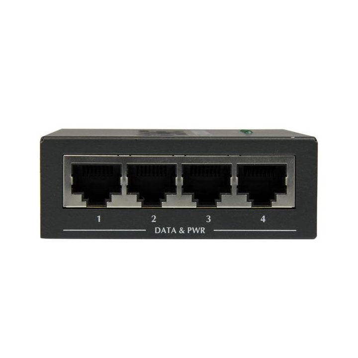 StarTech.com 4-Port Gigabit RJ45 Wall-Mount PoE Power over Ethernet…
