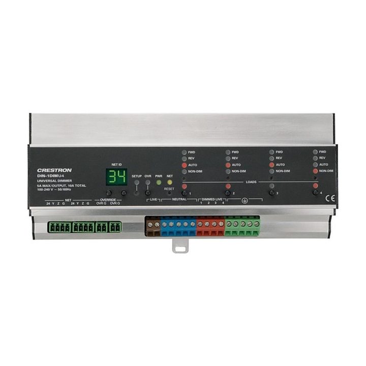 Crestron din rail universal dimmer, 1 feed, 4 channels (din-1DIMU4)…