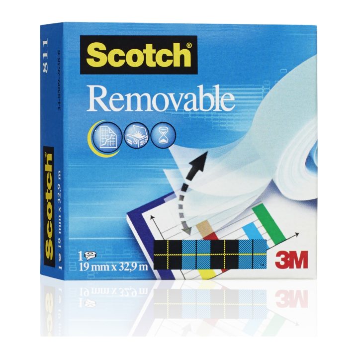 Scotch Rolo de fita invisível reutilizável 19 mm X33M caixa de cartão…