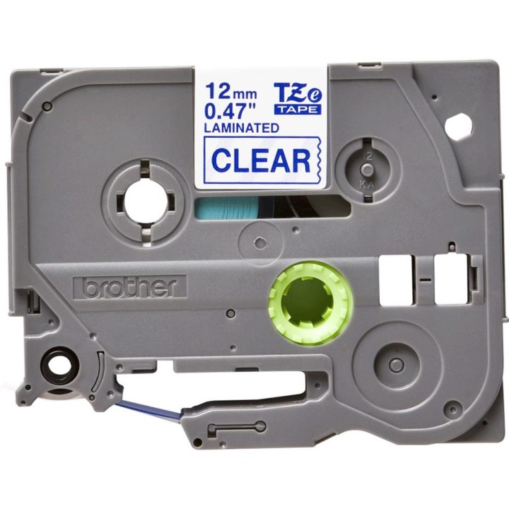 Brother TZE-133 Label Printer Tape Blue on Transparent