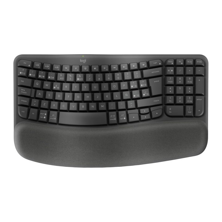 Logitech Wave Keys, teclado ergonómico inalámbrico con reposamanos…