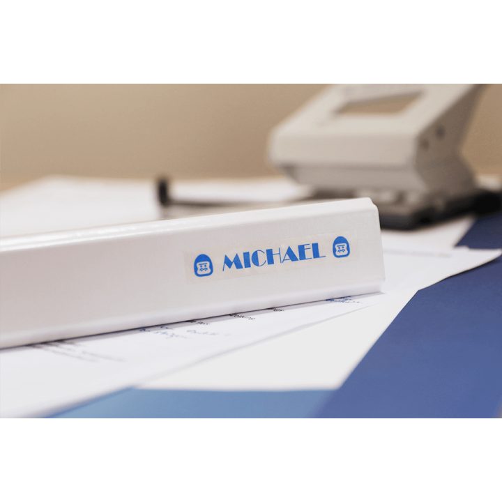 Brother TZE-133 Label Printer Tape Blue on Transparent