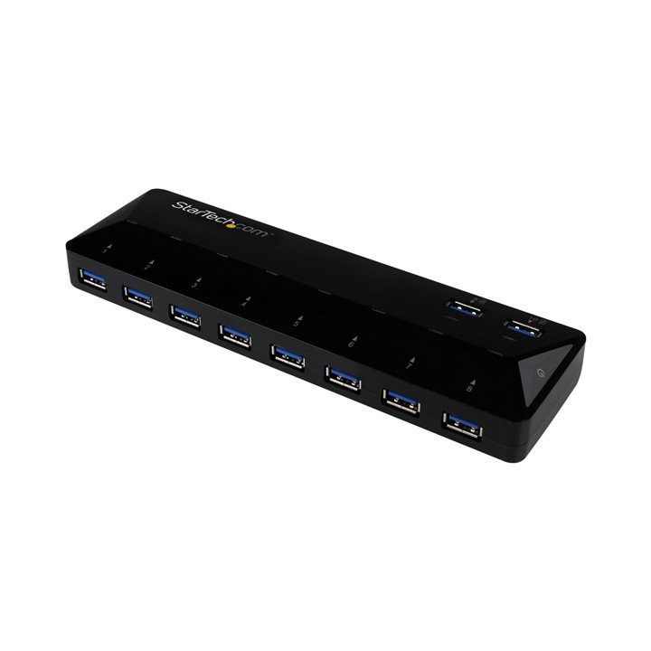 StarTech.com Concentrador USB 3.0 (5Gbps) de 10 Puertos - Ladrón con…