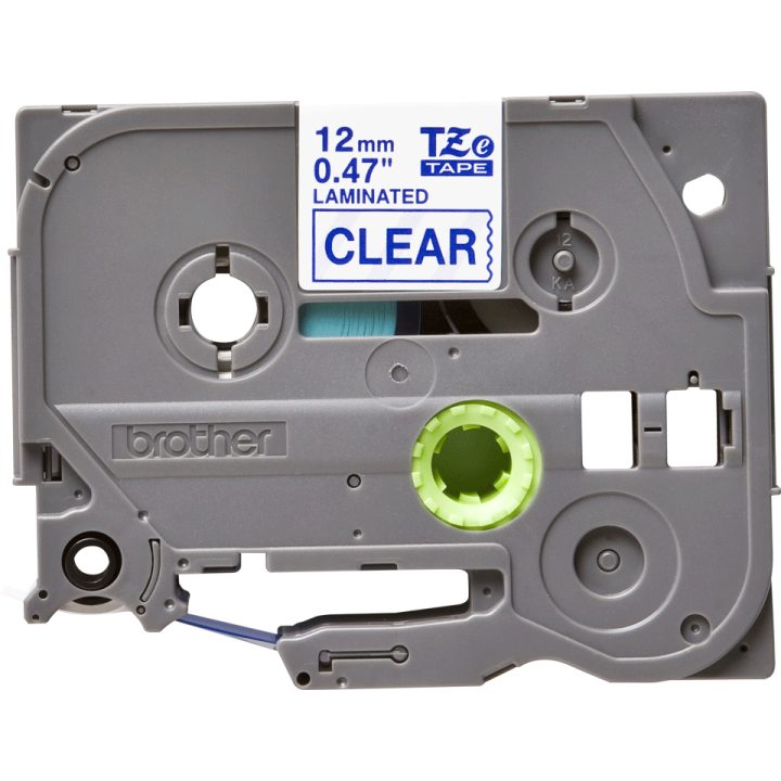 Brother TZE-133 Label Printer Tape Blue on Transparent