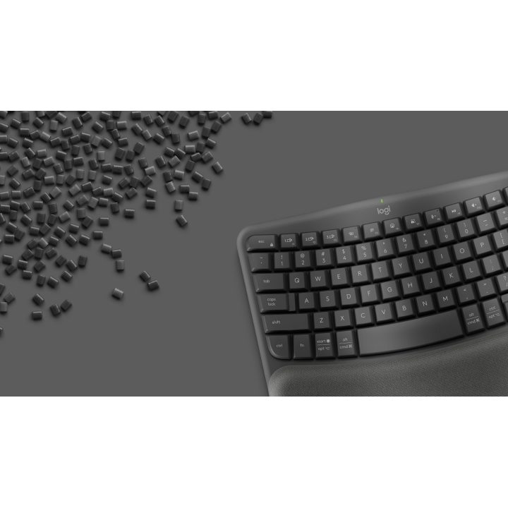 Logitech Wave Keys, teclado ergonómico sem fios com apoio de pulso…