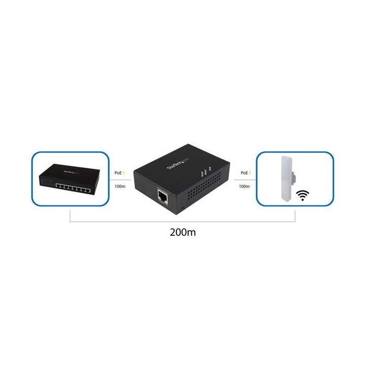 StarTech.com Extensor PoE+ Gigabit 802.3at/af - 100m