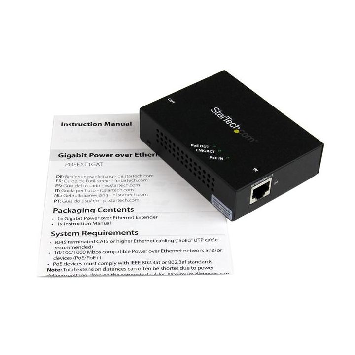 StarTech.com Extensor PoE+ Gigabit 802.3at/af - 100m