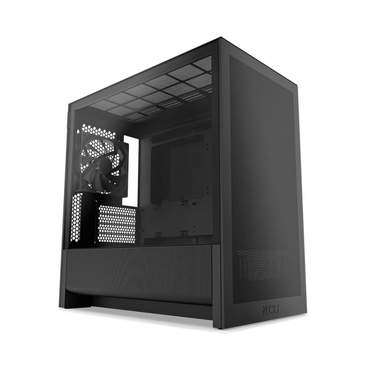NZXT h3 flow (2025) micro-ATX mid-tower case - all black color…