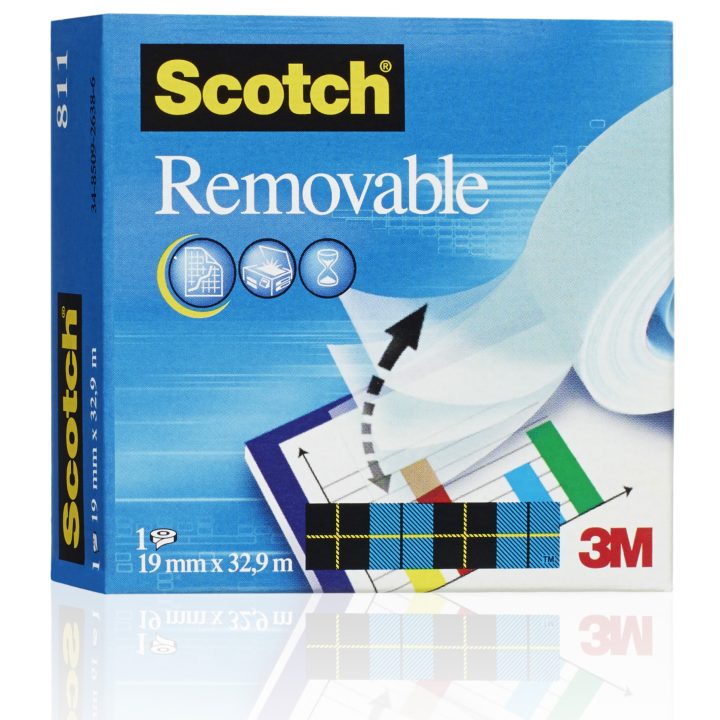 Scotch Rolo de fita invisível reutilizável 19 mm X33M caixa de cartão…