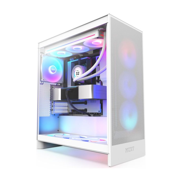 NZXT H7 Flow RGB Torre Média Branca (CM-H72FW-R1)