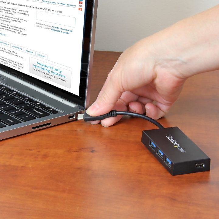 StarTech.com 4-Port USB 3.0 (5Gbps) Hub - USB-C to 1x USB-C and 3x…