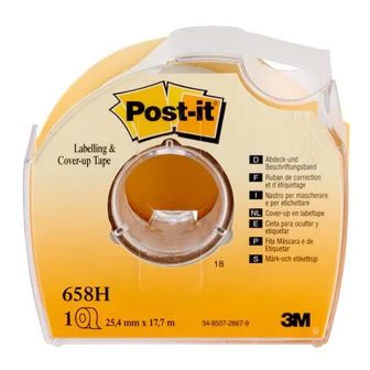 Blister cinta ocultar/etiquetar 6 líneas 25mm x 17,7m con portarrollo…