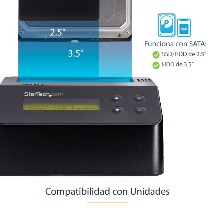 StarTech.com Standalone USB 3.0 1-Bay Hard Drive or SSD Eraser - USB…