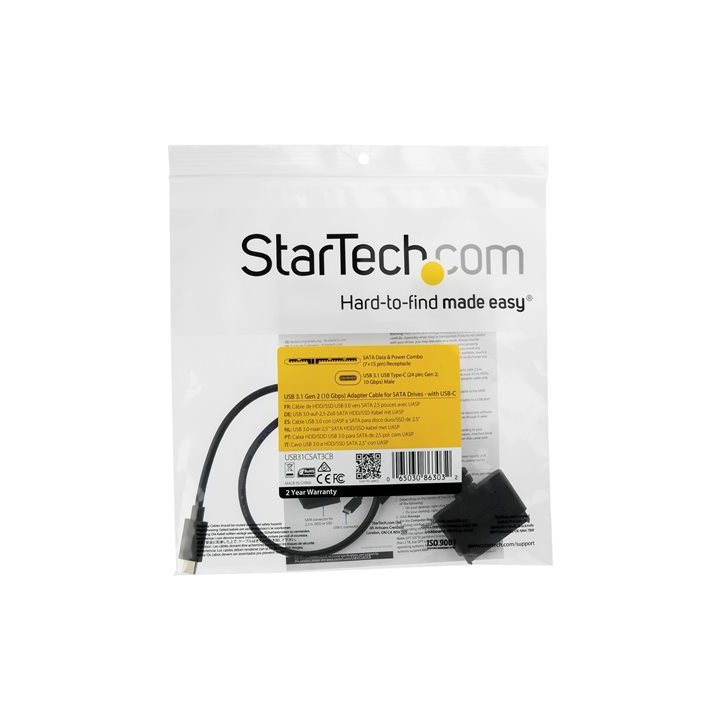 StarTech.com USB 3.1 (10 Gbps) to SATA Adapter Cable for 2.5-Inch…