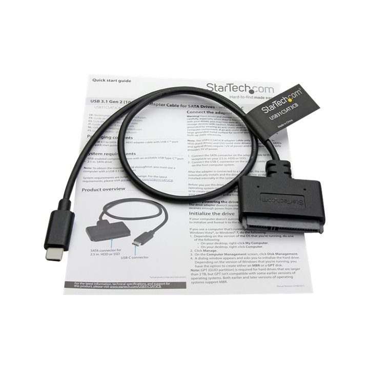 StarTech.com Cabo Adaptador USB 3.1 (10 Gbps) a SATA para unidades de…