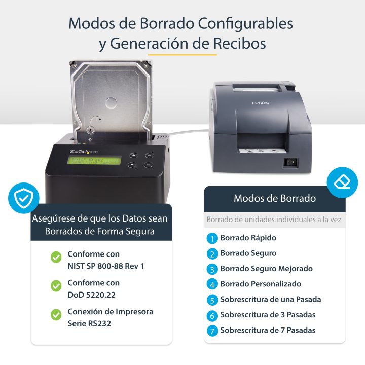 StarTech.com Borrador Autónomo USB 3.0 de 1 Bahía para Discos Duros o…