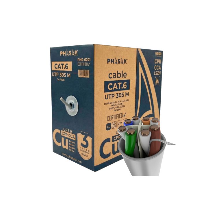 Phasak UTP Cat.6 LSZH CPR Certified (Fire Retardant) CCA Network…