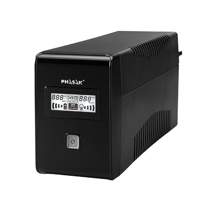 No-break Phasak 650VA interativo AVR 2xSchuko ph 9465 0.65kVA