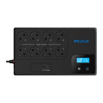 Sai UPS Phasak 1050VA smart home 1KVA interactivo avr pantalla LCD…
