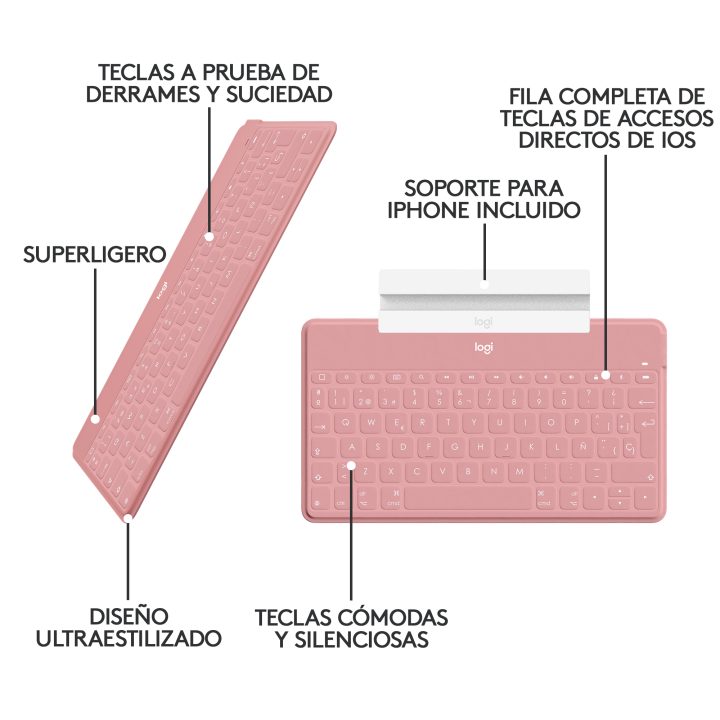Logitech Keys-To-Go QWERTY Español Bluetooth Blanco