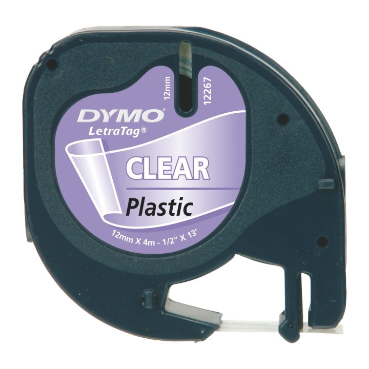 DYMO LT Authentic Plastic Labels | Black on Clear | 12 mm x 4m | for…