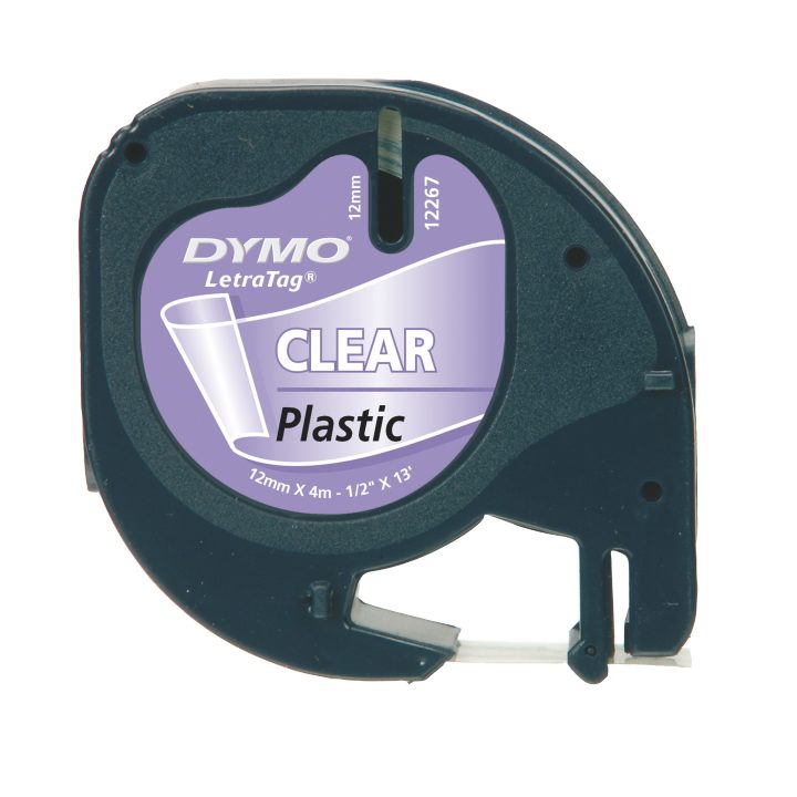 DYMO LT Authentic Plastic Labels | Black on Clear | 12 mm x 4m | for…