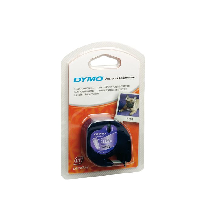 DYMO LT Authentic Plastic Labels | Black on Clear | 12 mm x 4m | for…