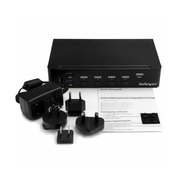 StarTech.com Comutador KVM de 4 Portas DisplayPort 4K com USB 3.0