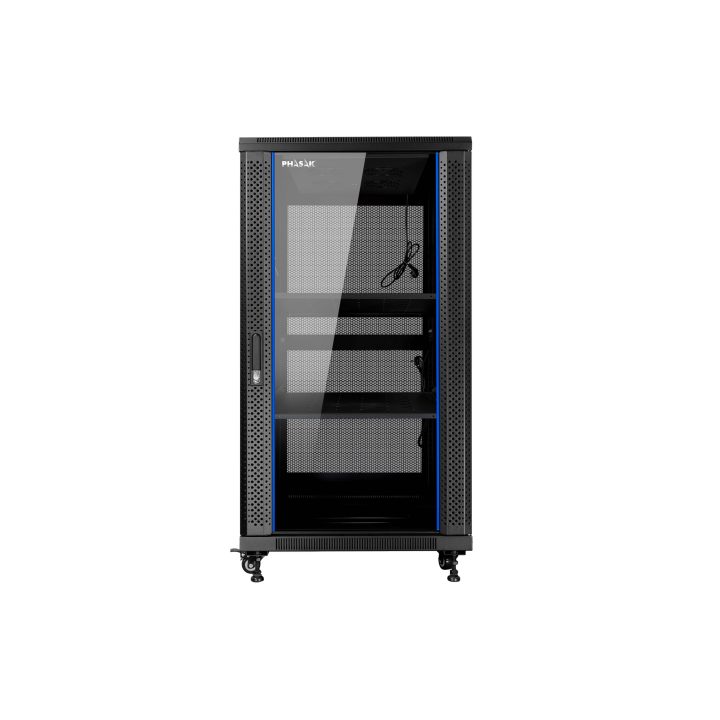 Phasak Pro 27U 19-inch Floor Rack Cabinet Black 600x600 Assembled PHO…